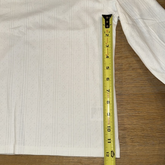 American Eagle Long Sleeve Pointelle Knit Tee - Picture 5 of 7